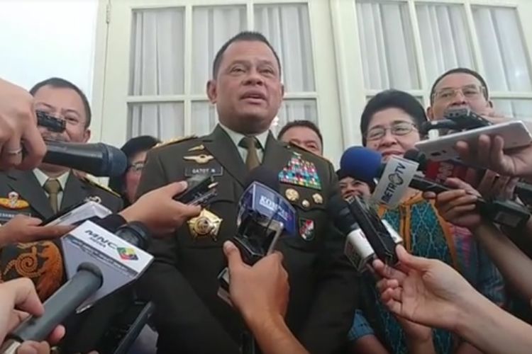 Panglima TNI Jenderal Gatot Nurmantyo di Istana Kepresidenan, Selasa (24/10/2017).