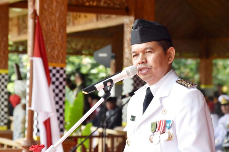 Bupati Purwakarta Dedi Mulyadi menjadi inspektur upacara peringatan Kemerdekaan RI ke-72, Kamis (17/8/2017).