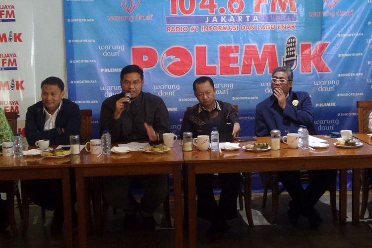 Diskusi Polemik Sindo Trijaya bertajuk Dana Desa Untuk Siapa? di restoran Warunh Daun, Jakarta Pusat, Sabtu (19/8/2017)