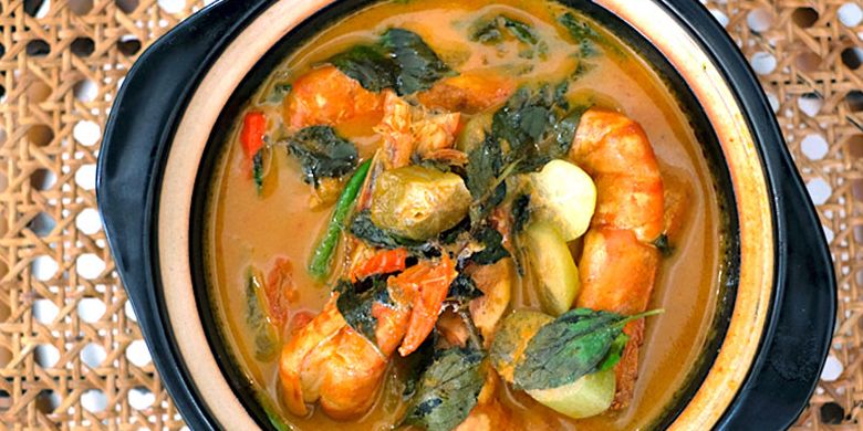 Hidangan udang di Restoran Muara Kuring, Muara Karang, Jakarta Utara.