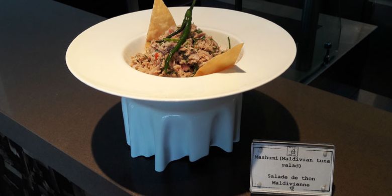 Maldivian tuna salad di Restoran Club Med Finolhu Villas Maladewa, Minggu (16/7/2017).