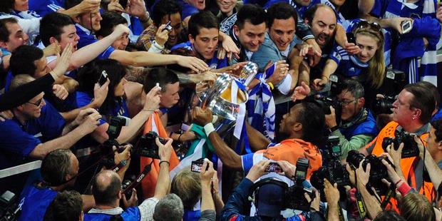 Pemain Chelsea meluapkan kemenangan setelah kalahkan bayern muenchen di final Liga Champions 