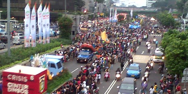 Jalan Thamrin Sempat Jadi Lautan Warga