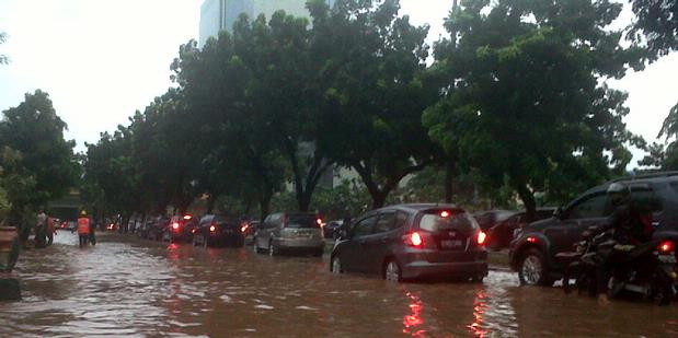 Kawasan Sarinah Jakarta Banjir