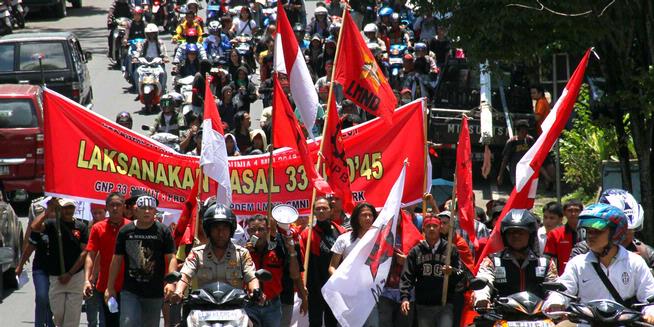 Kepala Disnaker Sulut Ikut Aksi Demo Buruh