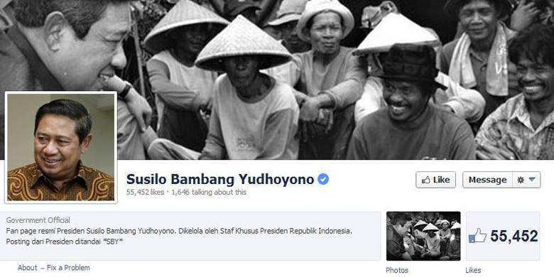 akun Facebook Susilo Bambang Yudhoyono