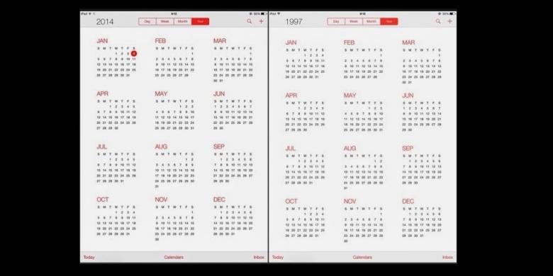 Ternyata Kalender Tahun 2014 Sama Di Tahun 1997