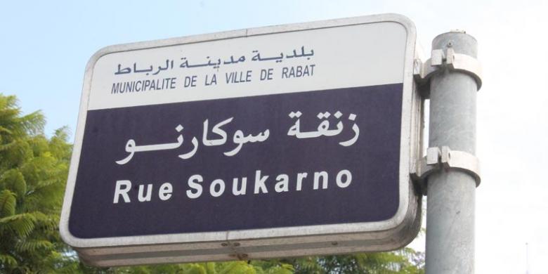Jalan Soekarno di Maroko.