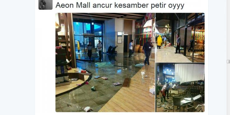 Kronologi Penyebab Kondisi AEON Mall Ambruk Hancur karena Hujan
