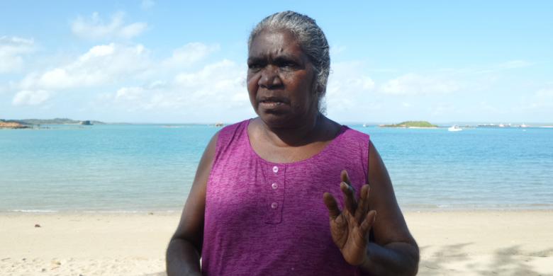 Gayili Marika Yunupinu, salah satu keturunan klan Gumatj, suku Yolngu, penduduk Aborigin di Arnhem Land, Northern Territory, Australia.