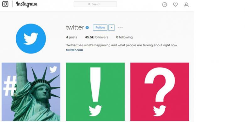 Twitter di Instagram