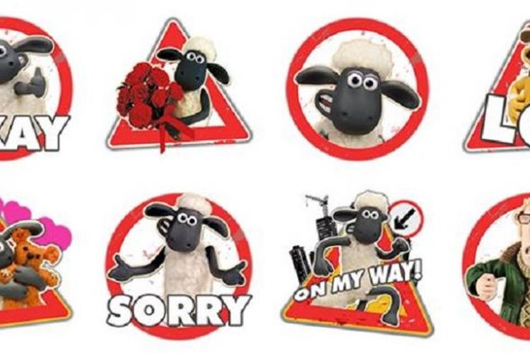 stiker facebook shaun the sheep