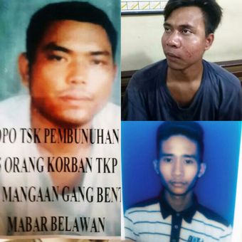 Tiga terduga pembunuh keluarga Kinara, Andi Lala saat ini statusnya DPO Polda Sumut, Rabu (12/4/2017)