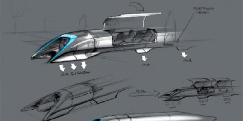 Sistem transportasi Hyperloop yang dirancang oleh penemu dan miliarder Elon Musk.