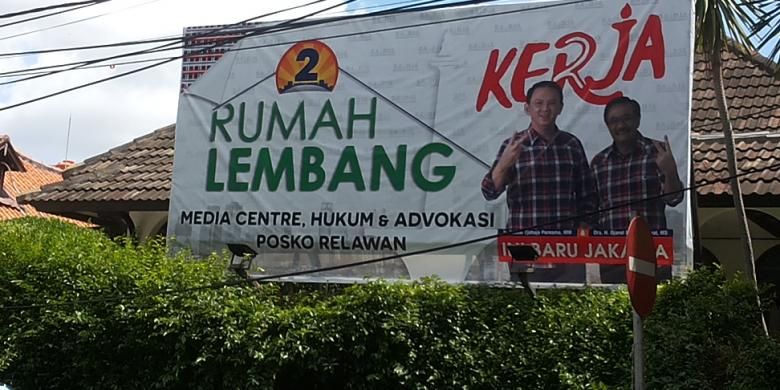 Rumah relawan pasangan calon gubernur dan wakil gubernur DKI Jakarta nomor dua, Basuki Ahok Tjahaja Purnama dan Djarot Saiful Hidayat yang berlokasi di Jalan Lembang, Menteng, Jakarta Pusat.