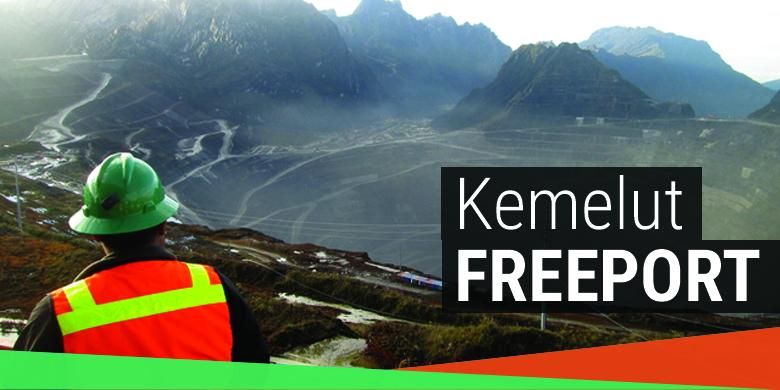Pemandangan area tambang Grasberg Mine di Kabupaten Mimika, Papua, yang dikelola PT Freeport Indonesia. Lubang menganga sedalam 1 kilometer dan berdiameter sekitar 4 kilometer itu telah dieksploitasi Freeport sejak tahun 1988. Hingga kini, cadangan bijih tambang di Grasberg Mine tersisa sekitar 200 juta ton dan akan benar-benar habis pada 2017.