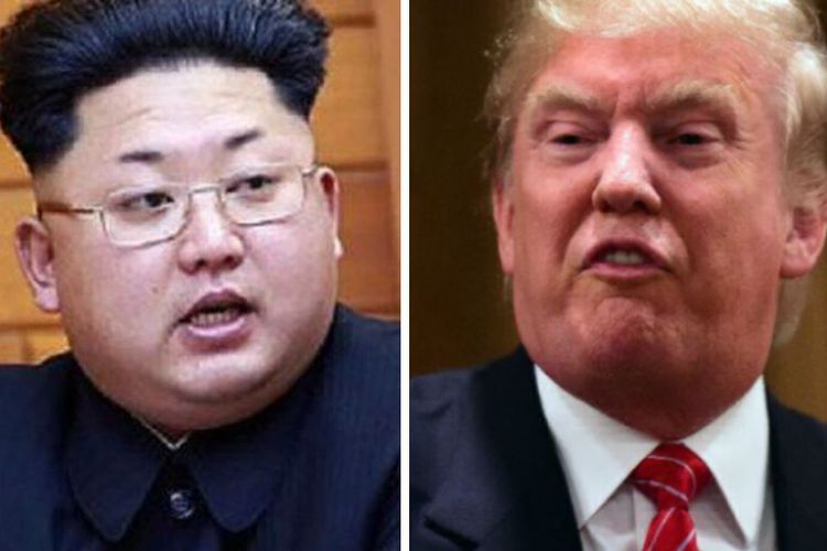 Kim Jong Un (kiri) dan Donald Trump (kanan).