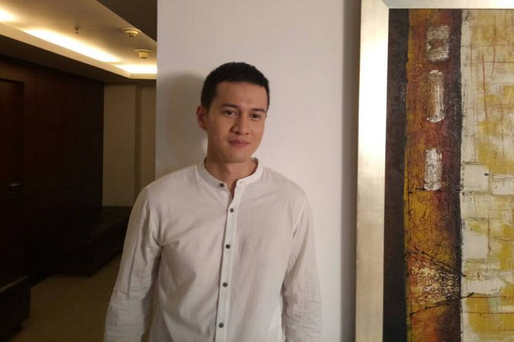 Herjunot Ali diabadikan saat ditemui di Aston Marina Ancol, Jakarta Utara, Senin (15/5/2017).