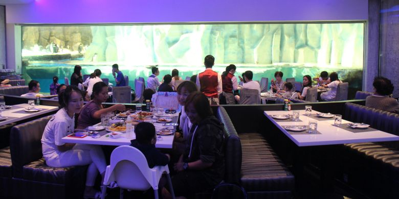 


Restoran Tuxedos dengan pemandangan penguin di Ocean Park Hongkong, Kamis (18/5/2017).