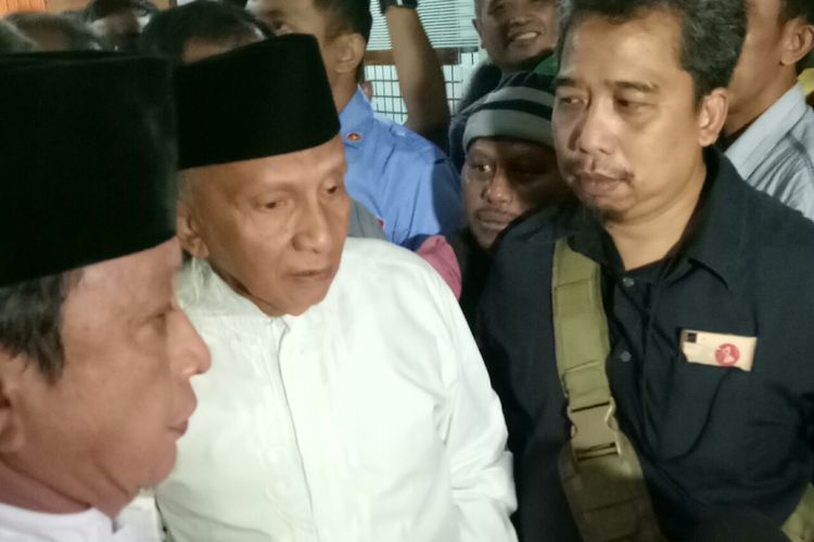 Mantan Ketua MPR Amien Rais di Kompleks Parlemen, Senayan, Jakarta.