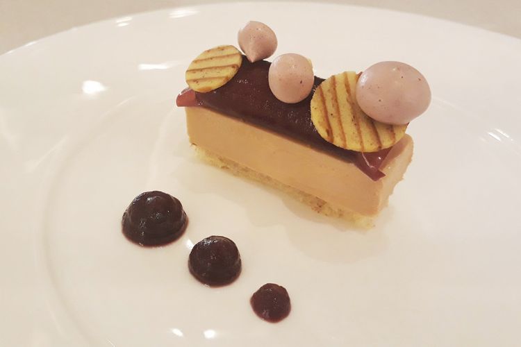 Foie Gras Gateau with Red Port Wine Jelly and Szechuan Pepper Brioche