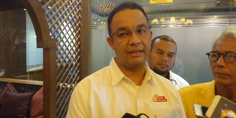 Calon gubernur DKI Jakarta Anies Baswedan saat ditemui di salah satu rumah makan kawasan Jakarta Pusat, Rabu (5/4/2017).