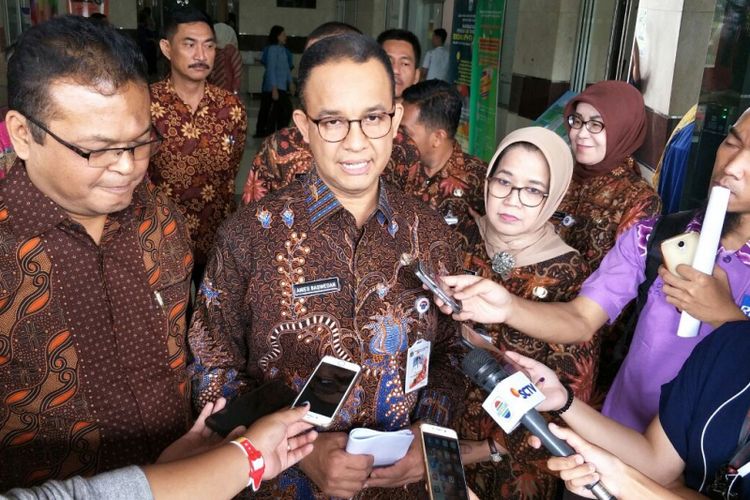 Gubernur DKI Jakarta Anies Baswedan di Gedung Teknis, Jalan Abdul Muis, Kamis (1/2/2018). 