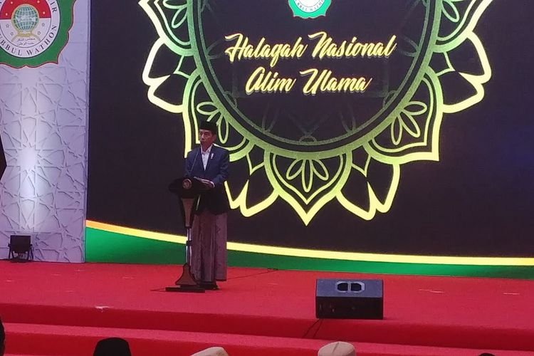 Presiden Joko Widodo membuka Halaqah Nasional Alim Ulama se-Indonesia di Hotel Borobudur Jakarta, Kamis (13/7/2017).