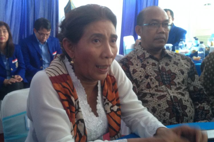 Menteri KKP Susi Pudjiastuti Saat Menghadiri Puncak Hut HSNI Di Pantai Depok Bantul