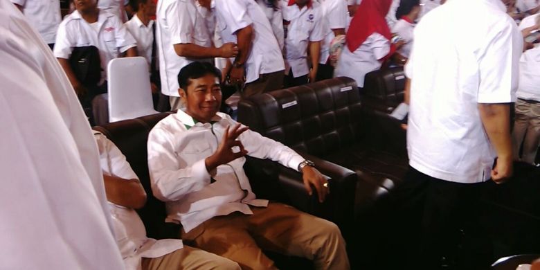 Politisi PPP Abraham Lulung Lunggana di acara deklarasi Partai Perindo kepada Anies-Sandi di Kelapa Gading, Jakarta Utara. Selasa (14/3/2017)