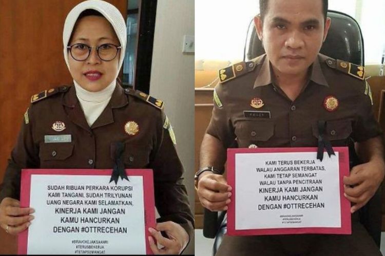Jaksa bereaksi atas penangkapan Kepala Seksi III Intel Kejaksaan Tinggi Bengkulu, Parlin Purba oleh KPK.