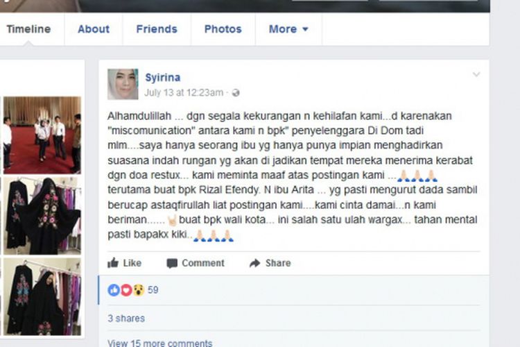 Seorang warga Balikpapan mengunggah ke Facebook rasa tidak puas atas kunjungan Presiden RI Joko Widodo lantaran mengganggu persiapan pesta pernikahan di Balikpapan Sport and Convention Center (BSCC). Pemerintah kota dinilai sewenang-wenang. Pemerintah kota juga membantah keluhan ini. Pemerintah dan pihak keluarga penyelenggara hajatan sudah saling sepakat. 