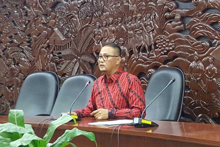 Dirjen Aptika Semuel Abrijani Pangarepan saat memberikan keterangan pers di Jakarta, Rabu (8/11/2017)