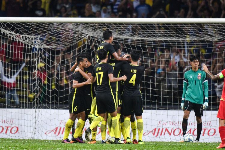Timnas Malaysia menang 3-1 atas Myanmar pada pertandingan Grup A SEA Games 2017, Senin (21/8/2017). 