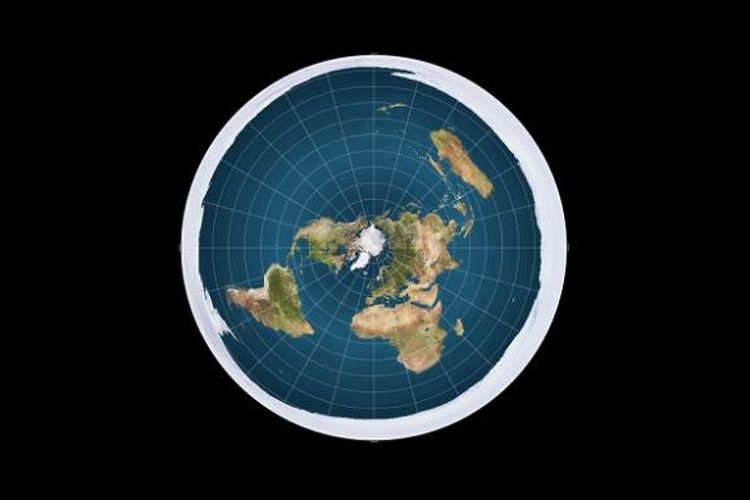 Peta Bumi jika digambarkan sebagai obyek yang datar serupa piringan.