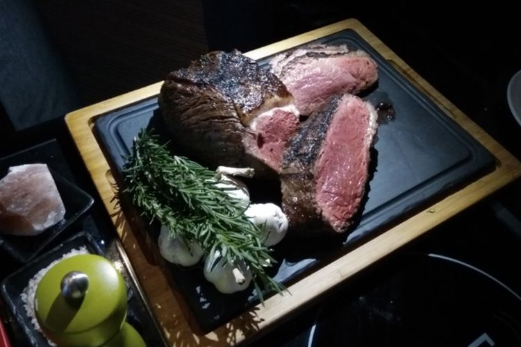 
Steak dari daging sapi ternak Australia, Stockyard.