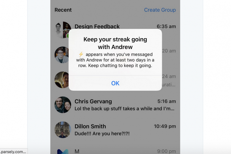 Facebook uji coba fitur Streak mirip Snapchat.
