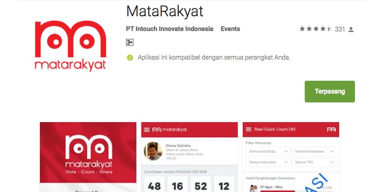 Aplikasi Mata Rakyat di Google Play Store